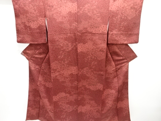 JAPANESE KIMONO / KOMON / CHIRIMEN / HOUSE SCENERY & PLANT